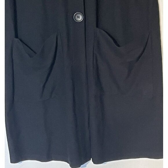 Eileen Fisher Black Stretch Buttons Long Jacket Cardigan - Made in USA - Picture 6 of 8